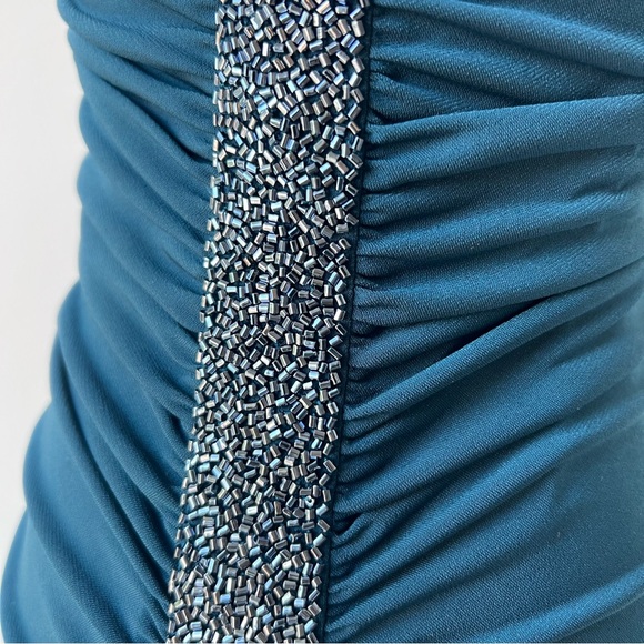 Laundry by Shelli Segal Teal gown w/ beading - Picture 7 of 15